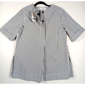 Everlane "The Boxy Oxford"  Tunic womens Blue & White‎ Stripe 4Button Size XXS
